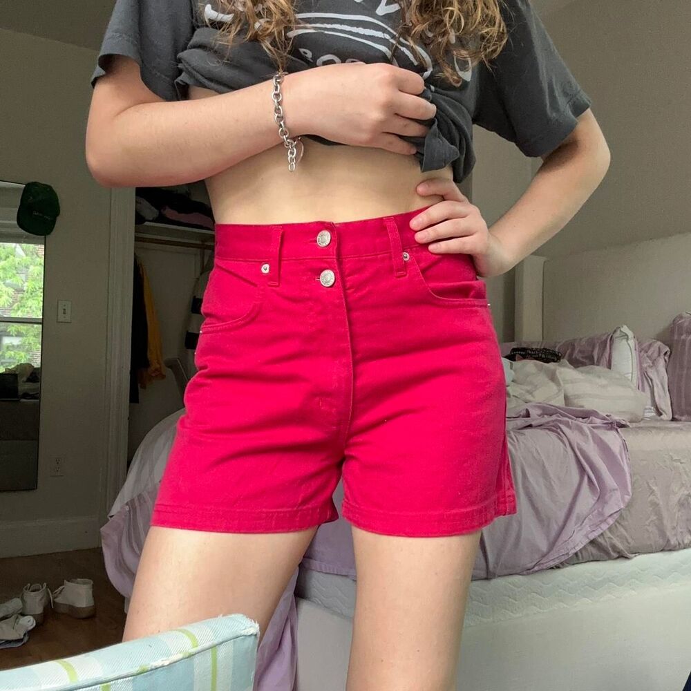 Equipment Women's Pink and Red Shorts